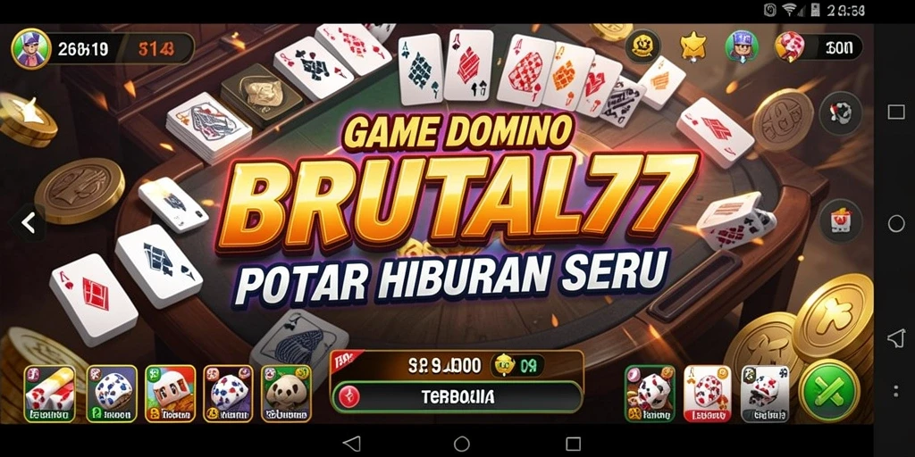 Tampilan gameplay BRUTAL77 dengan banyak fitur menarik.
