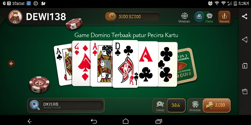 Tampilan gameplay DEWI138 dengan suasana permainan domino yang seru.