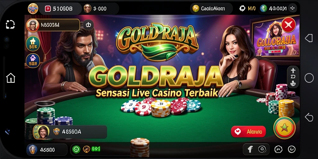 Tampilan gameplay Live Casino yang seru dan interaktif di GOLDRAJA.