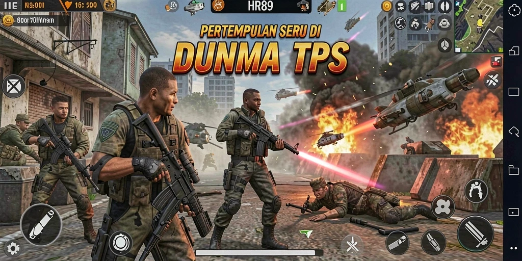 Gameplay HR89 yang mendebarkan dengan aksi pertempuran seru.