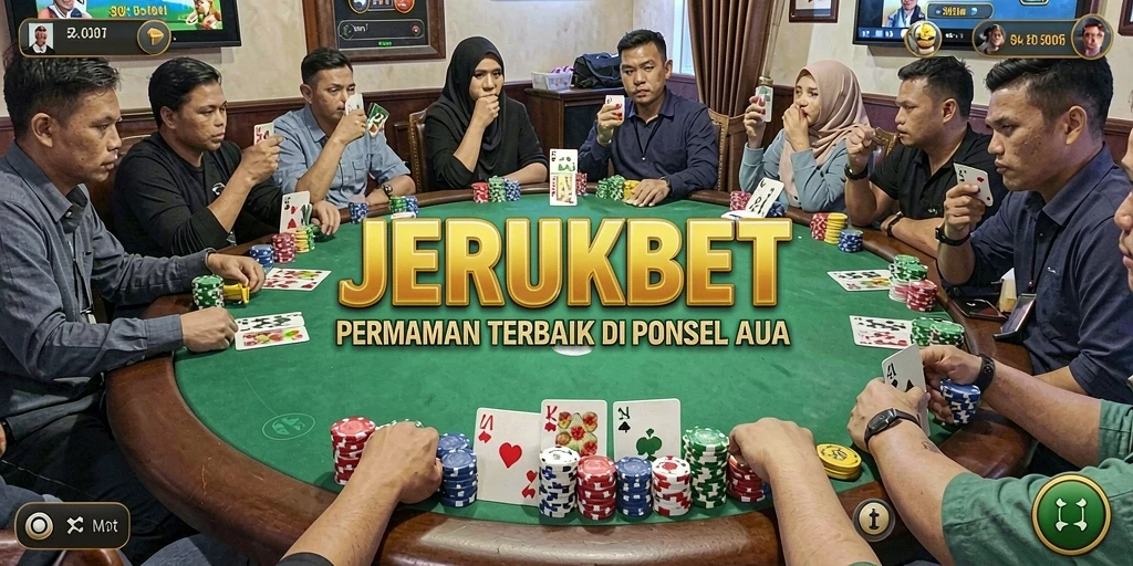Tampilan gameplay Poker yang menarik di JERUKBET.