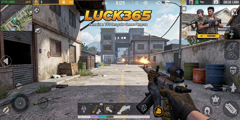 Screenshot gameplay LUCK365 yang menampilkan pertempuran seru dan karakter menarik.
