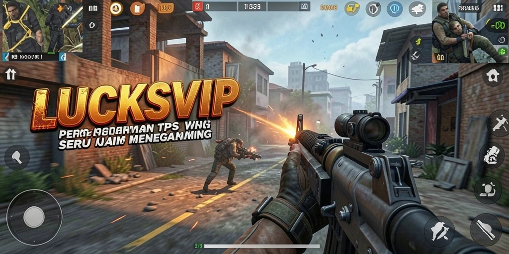 Tampilan gameplay seru LUCKSVIP yang penuh aksi TPS.