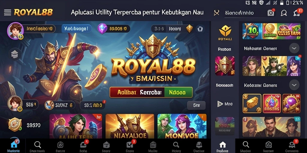 Screenshot ROYAL88 menampilkan antarmuka aplikasi Utility yang user-friendly.