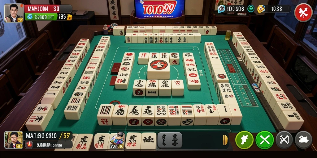 Screenshot utama TOTO99 menampilkan serunya bermain Mahjong.